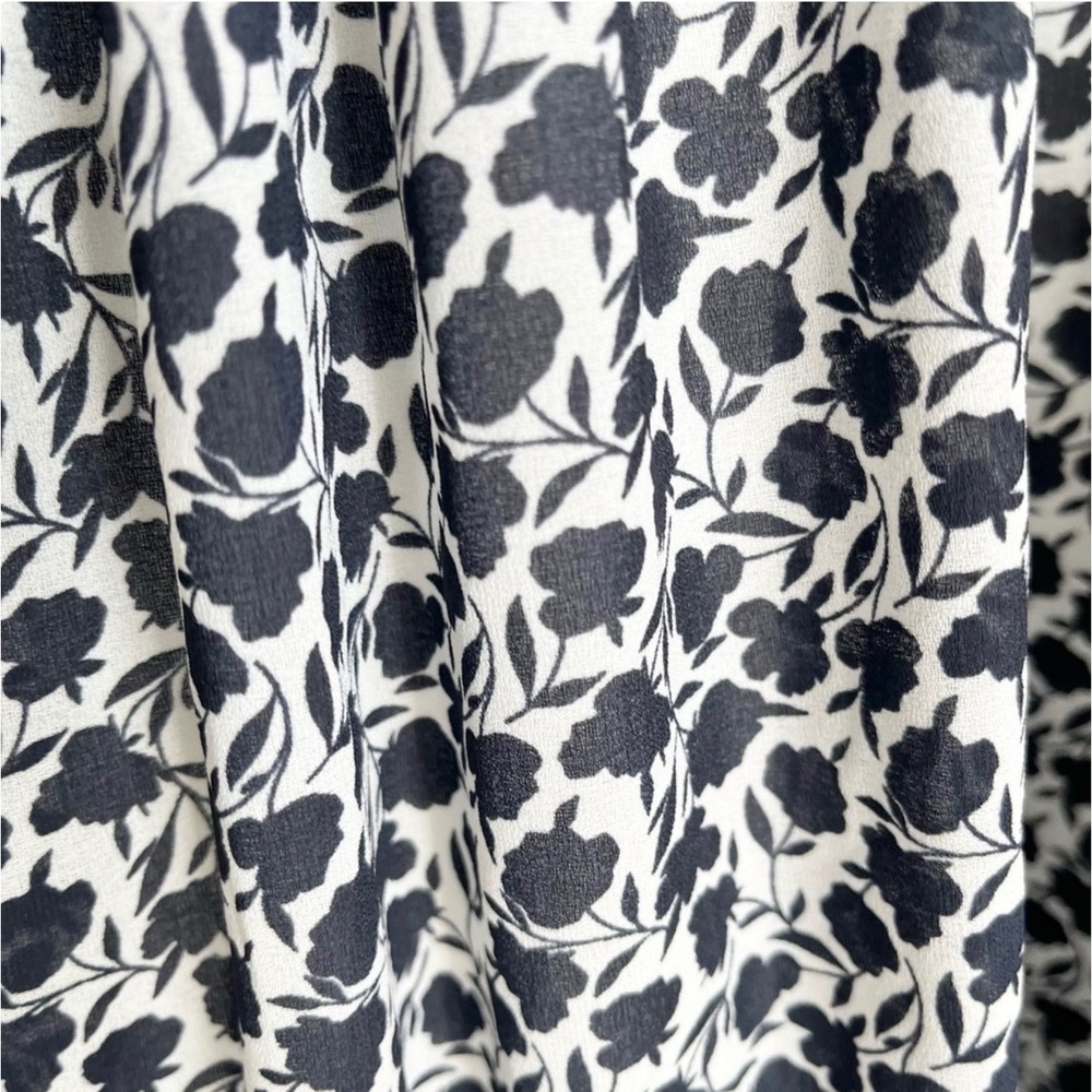 Ann Taylor Ribbed Semi-Sheer Blue and White Floral Lined Dress Size 14 - Picture 9 of 11